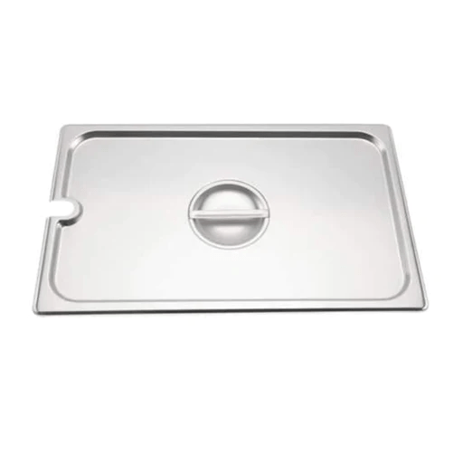 Brown 1/1 Stainless Steel Full Size Notch Cover - 575529 Brown 1/1 Stainless Steel Full Size Notch Cover - 575529