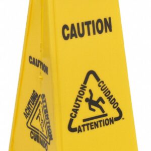 Rubbermaid Yellow 4 Sided Caution Floor Sign - FG611400YEL