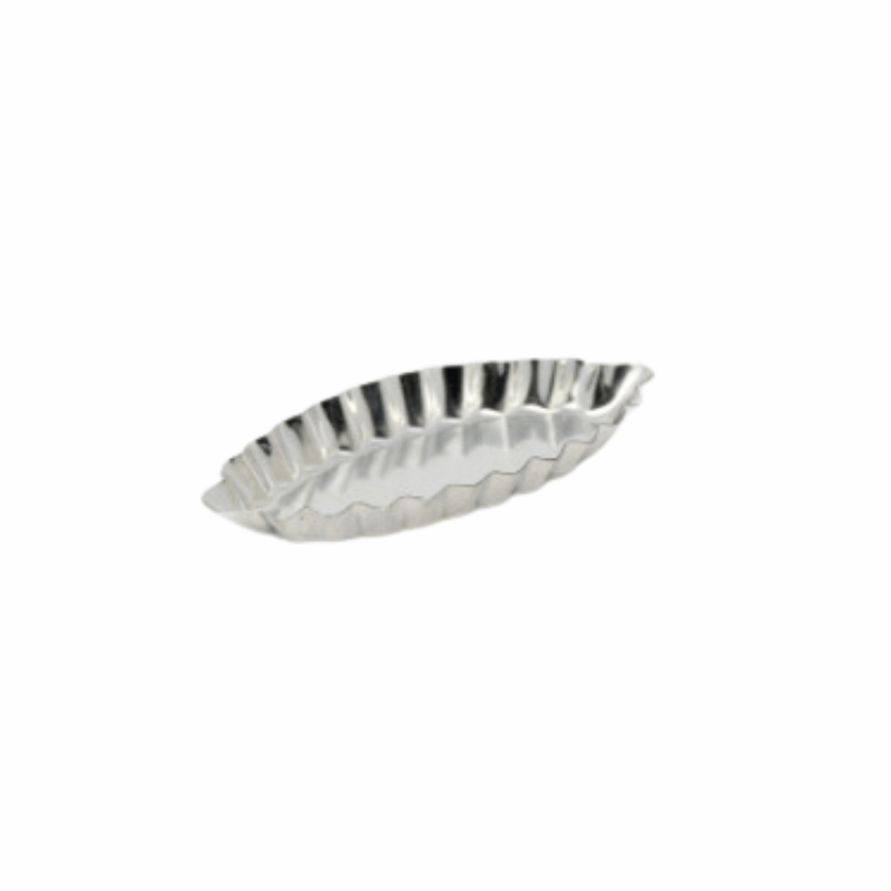 Gobel Tartlet Mold Boat Fluted 10x4.5x1.2cm/4x1.8x0.47'' Tin - 1304