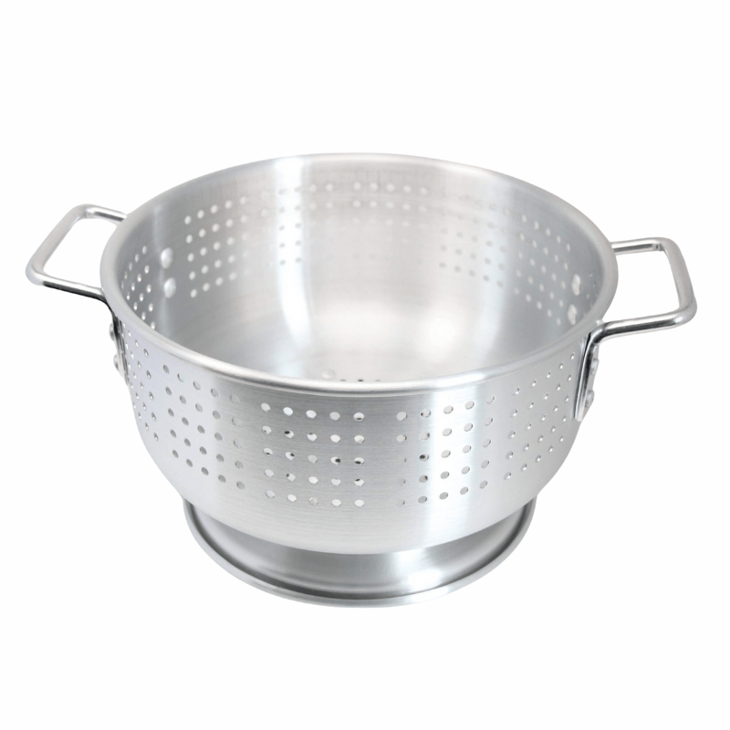 Winco 8 QT Aluminum Colander 12" Diameter - ALO-8BH