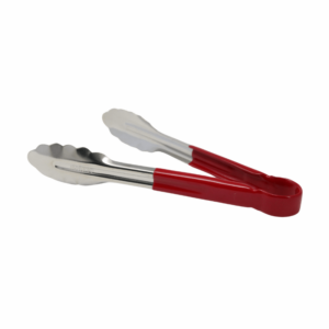 Winco 9" Utility Tong Handle Stainless Steel/Red - UT-9HP-R