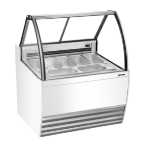 Omcan 41″ Gelato Display Showcase (White Exterior) with 7 Pans - 47571