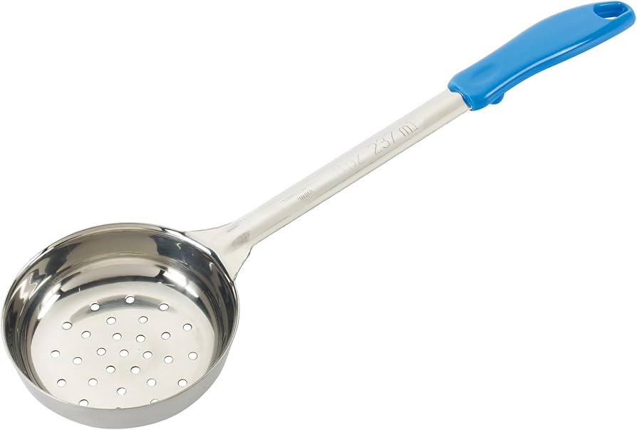 Winco Portion Control Spoon Perforated 8 oz Blue - FPP--8 Winco Portion Control Spoon Perforated 8 oz Blue - FPP--8