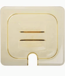 Cambro 1/6 Insert Amber Lid Notch with Handle  - 60HPCHN150