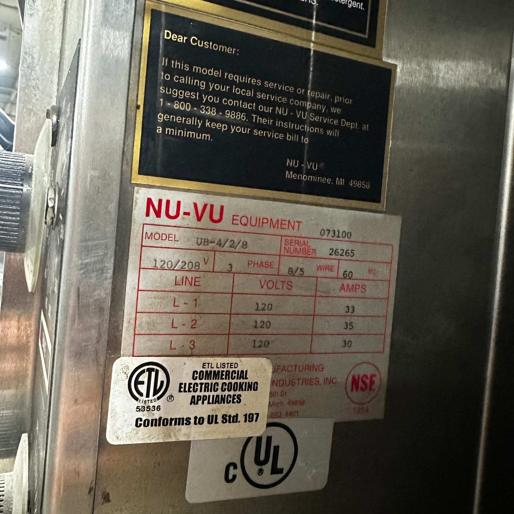 UB-4/2/8 Oven / Proofer with Deck Oven REFURBISHED - SRB-1101