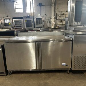 Asber AUTR-60N HC Under Counter Refrigerated Table 2 Solid Doors 11.8 Cubic Feet Stainless Steel REFURBISHED - SRB-0802