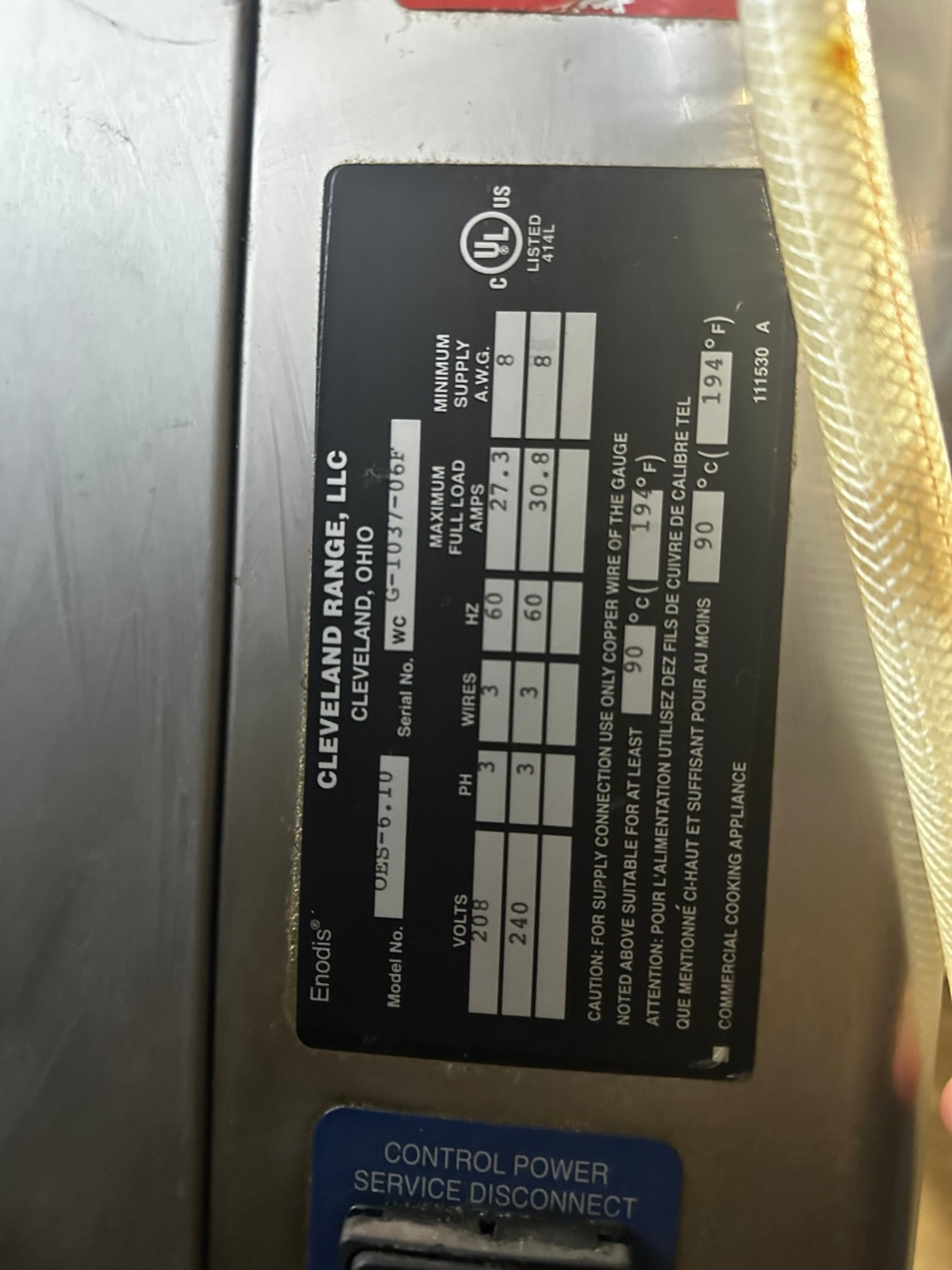 Convotherm OES 6.10 Combi oven REFURBISHED CFE-0069 Convotherm OES 6.10 Combi oven REFURBISHED CFE-0069