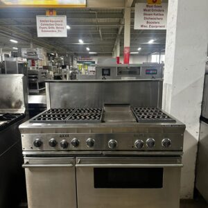 Commercial propane range 48" 4 Burners, 12" Griddle, 12' Grill, 2 Ovens REFURBISHED - SRBO-0078