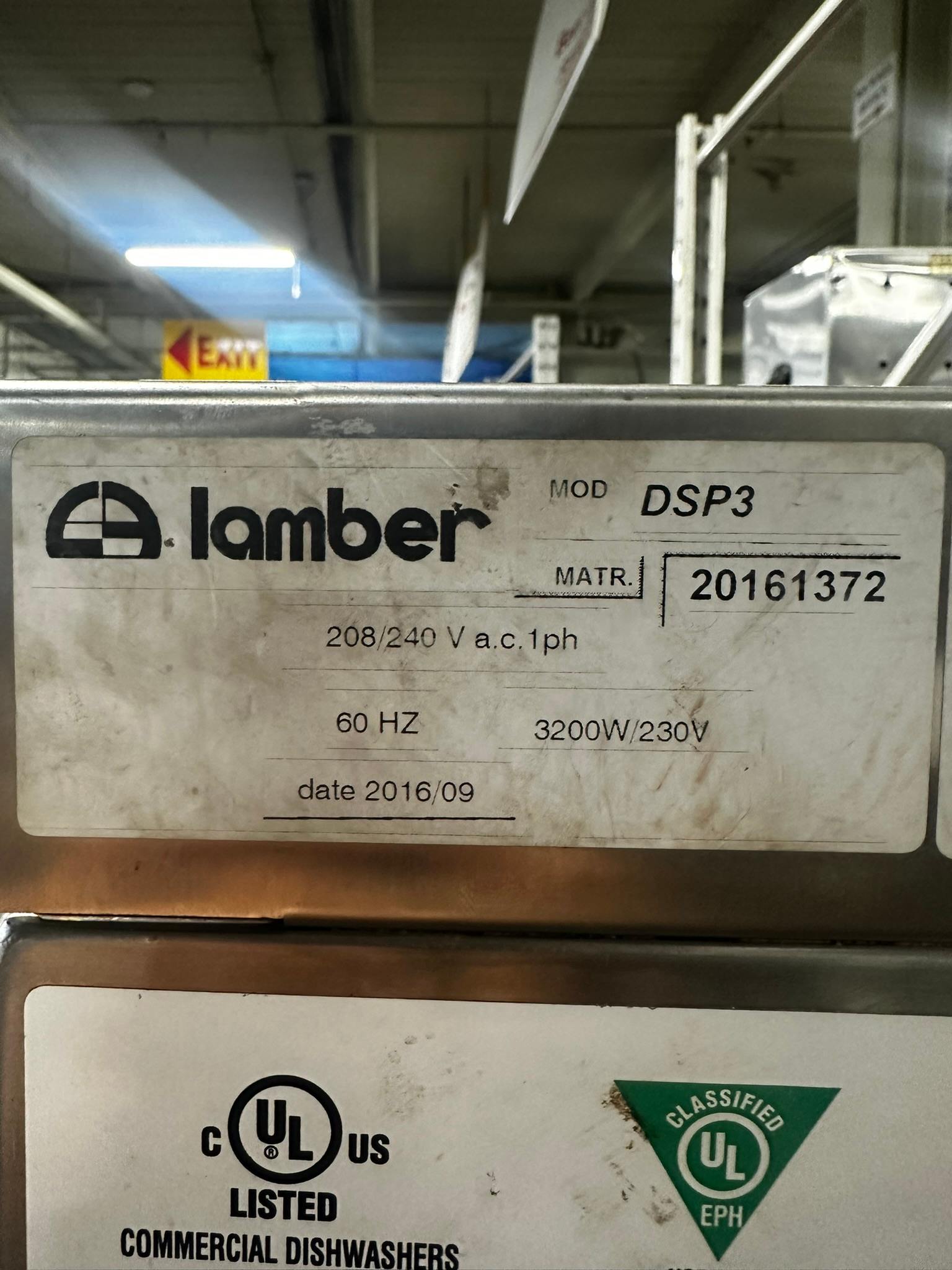 Lamber - 220 V Economy Single Wall High-Temperature Glasswasher - DSP3 REFURBISHED - SRBO-0148 Lamber - 220 V Economy Single Wall High-Temperature Glasswasher - DSP3 REFURBISHED - SRBO-0148