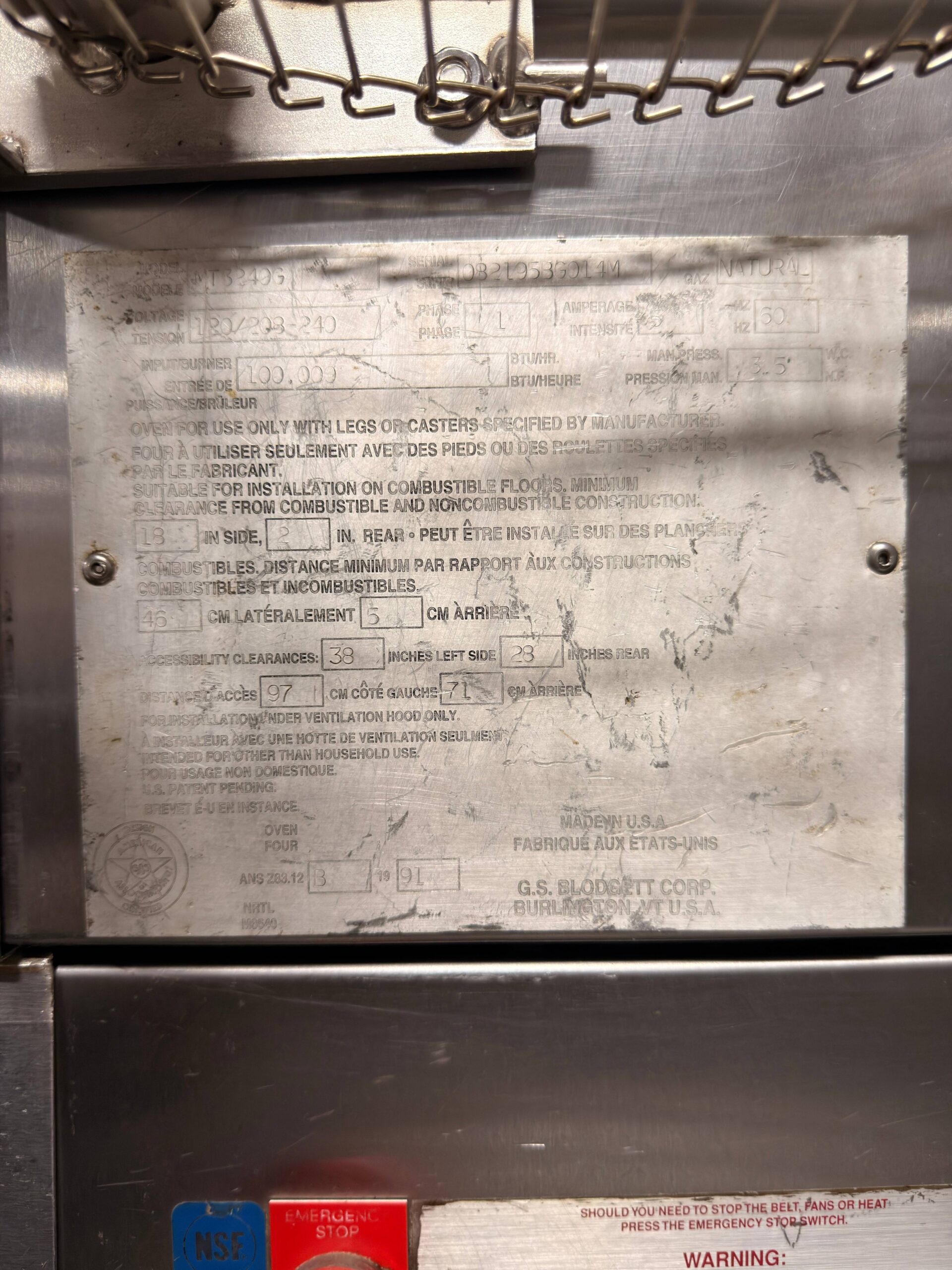 Blodgett MT3240G Conveyor Belt  REFURBISHED - SRB-0933 *PRICE PER DECK*
