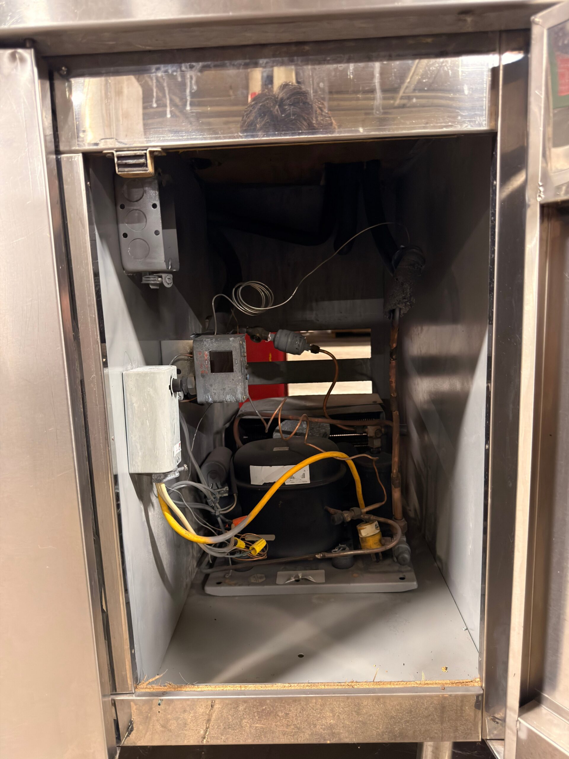 Custom Stainless Pizza prep table 66" with Sneeze guard and marble REFURBISHED - SRB-0942