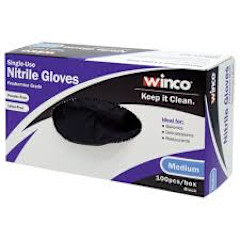 Winco  Nitrile Glove Foodservice Grade Medium 100Pcs/Box - GLN-MB