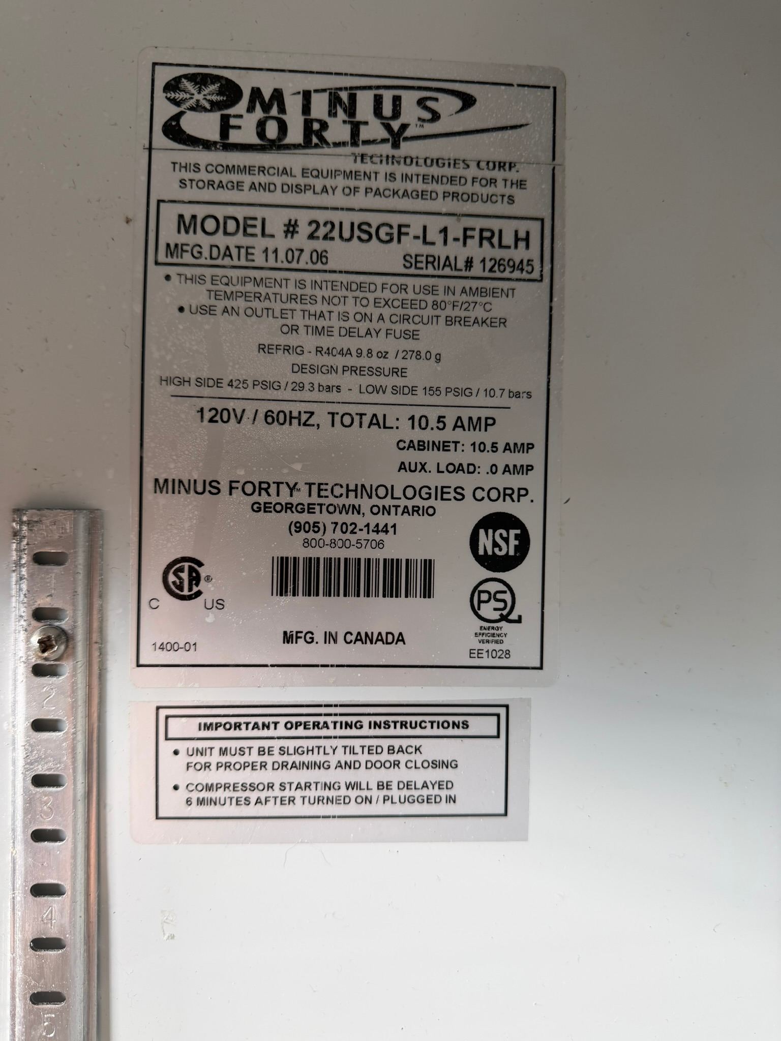 Minus Forty 22-usgf-x1 1 Door Glass Freezer Merchandiser REFURBISHED - SRBAC-18 Minus Forty 22-usgf-x1 1 Door Glass Freezer Merchandiser REFURBISHED - SRBAC-18