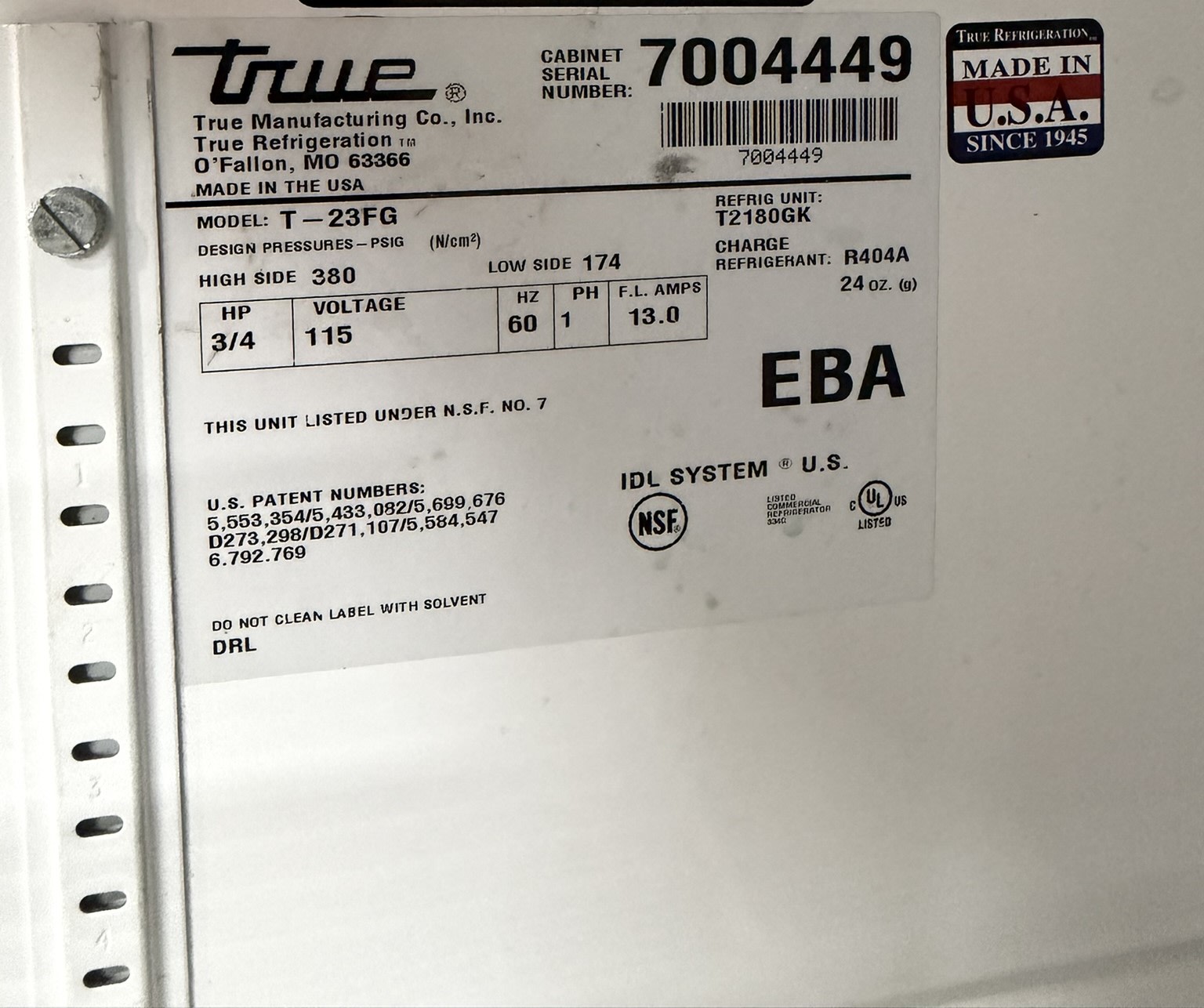 True TS-23FG-HC~FGD01 30" Glass Swing Door Reach-In Freezer REFURBISHED - SRBAC-25 True TS-23FG-HC~FGD01 30" Glass Swing Door Reach-In Freezer REFURBISHED - SRBAC-25