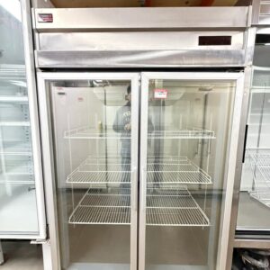 48" Reach-In 2-Glass Door Stainless Steel Refrigerator REFURBISHED – SRBAC-47