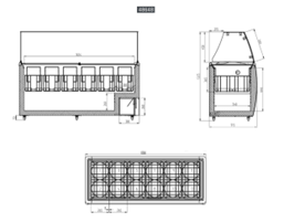 Omcan 48648 (FR-CN-0560-S) Ice Cream Dipping/Display Case 71"W Displays (12) And Stores (10) 3Gallon Tubs Of Ice Cream Omcan 48648 (FR-CN-0560-S) Ice Cream Dipping/Display Case 71"W Displays (12) And Stores (10) 3Gallon Tubs Of Ice Cream