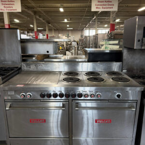 Vulcan 60" Electric Range with 6 French Plates, 24" Griddle, 2 Standard Oven REFURBISHED – SRBO-0168