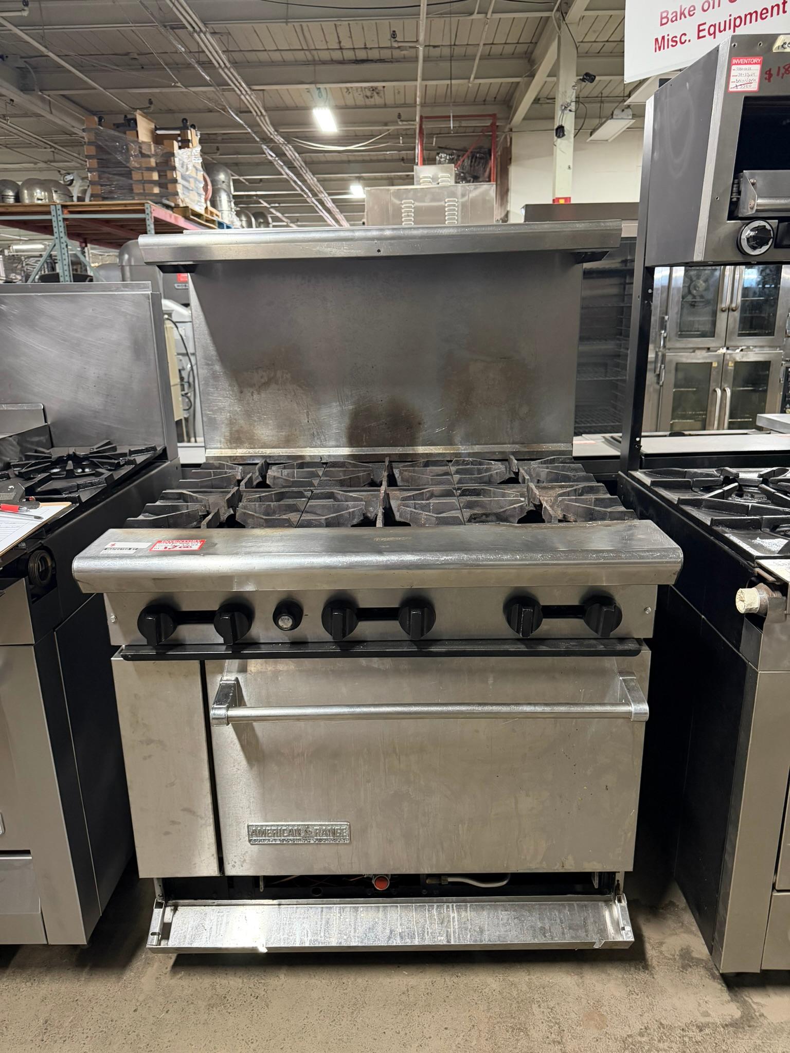 American Range 6 Burner Stove NAT GAS  REFURBISHED – SRBO-01673