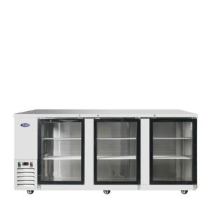 Atosa MBB90GGR 90" Glass 3 Door Back Bar Refrigerator