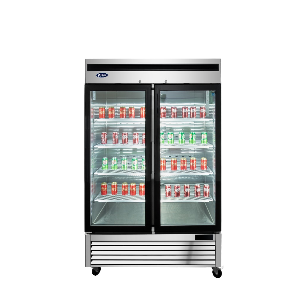 Atosa MCF8707GR Double Door 54" Wide Stainless Steel Display Refrigerator
