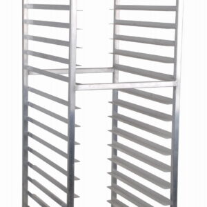 Mobile Steam Table Pan Rack, 20 Slides with 3″ Spacing, Curved Top, Aluminum - 47802