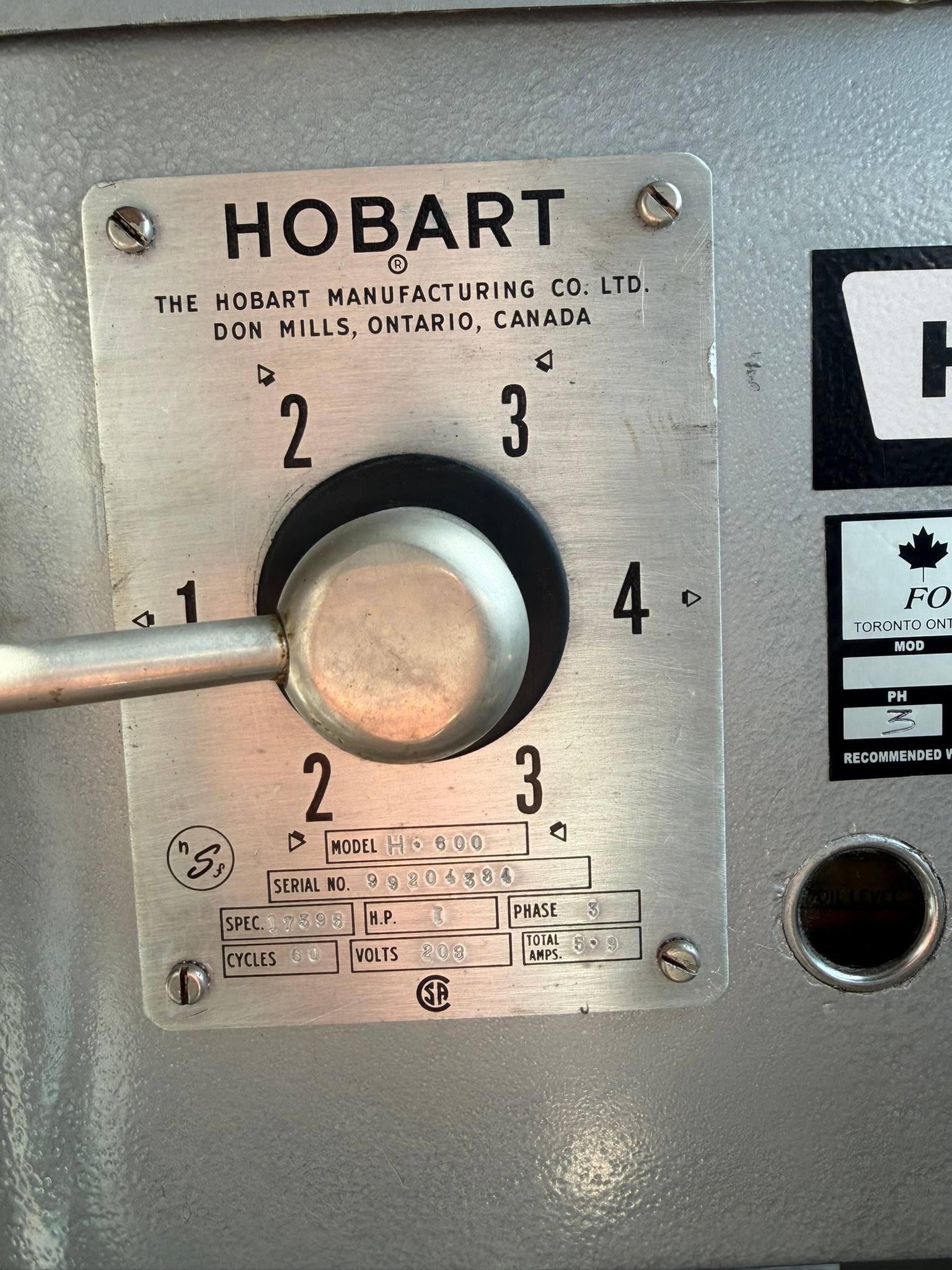 Hobart H600 Planetary Dough Mixer 60Qt. *NO GUARD* REFURBISHED – SRBO-0192