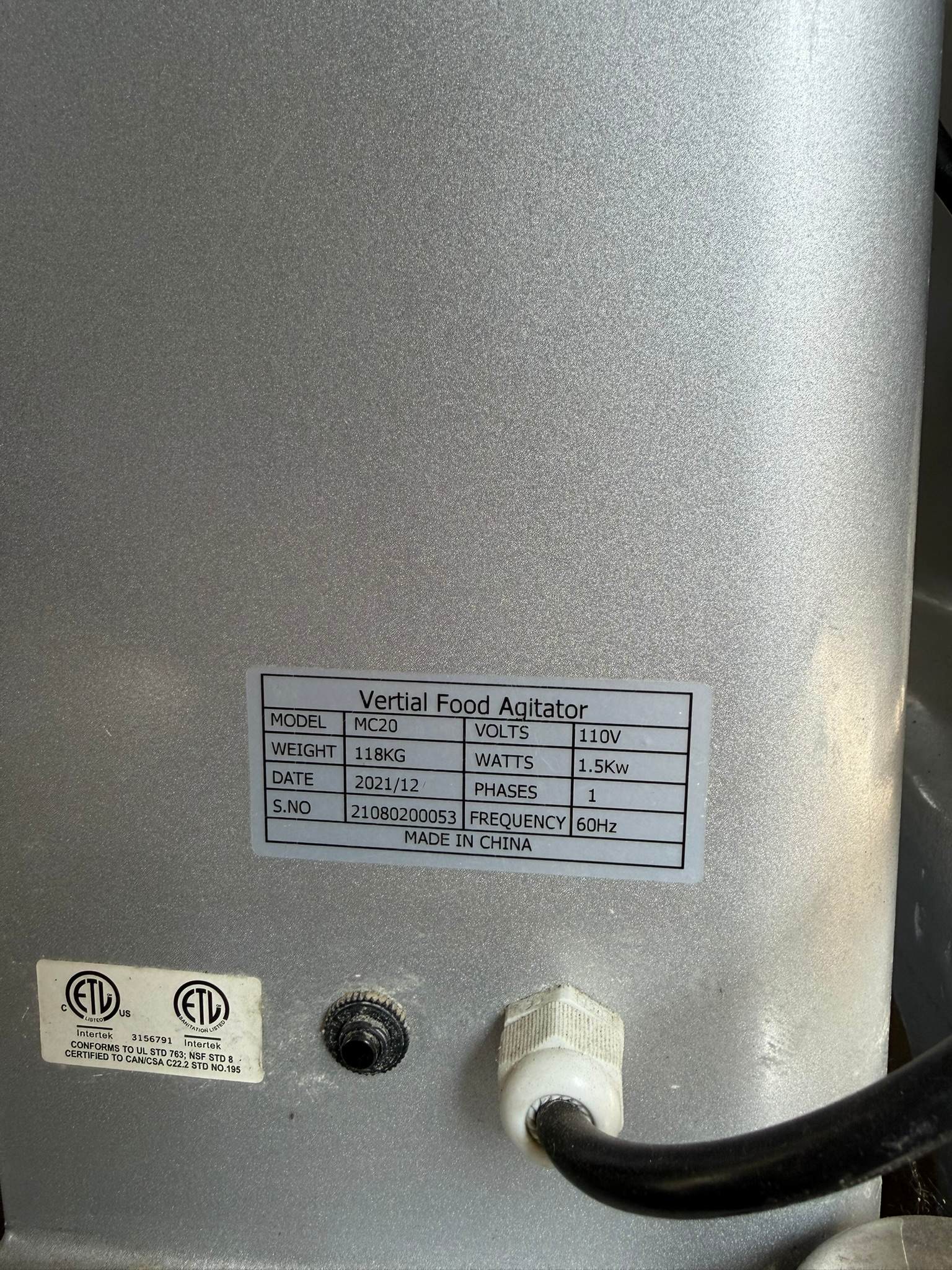 Omcan 20 qt Heavy-Duty Planetary Mixer with Timer and Guard – 110V, 1500W REFURBISHED – SRBO-0196