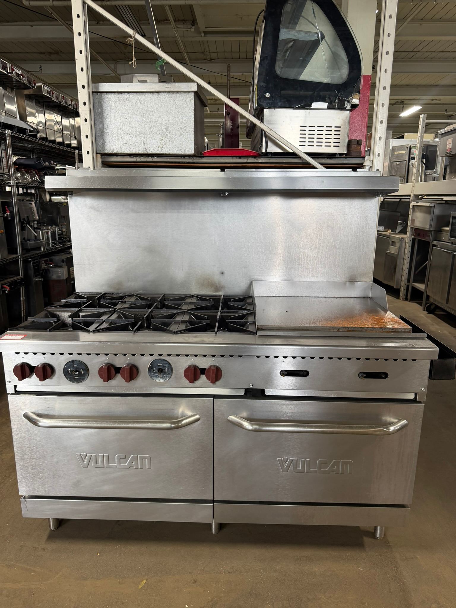 Vulcan SX60F-6B24G 60" 6-Burner Range with 24" Griddle and 2 Standard Ovens, Natural Gas REFURBISHED CFE-0126 Vulcan SX60F-6B24G 60" 6-Burner Range with 24" Griddle and 2 Standard Ovens, Natural Gas REFURBISHED CFE-0126