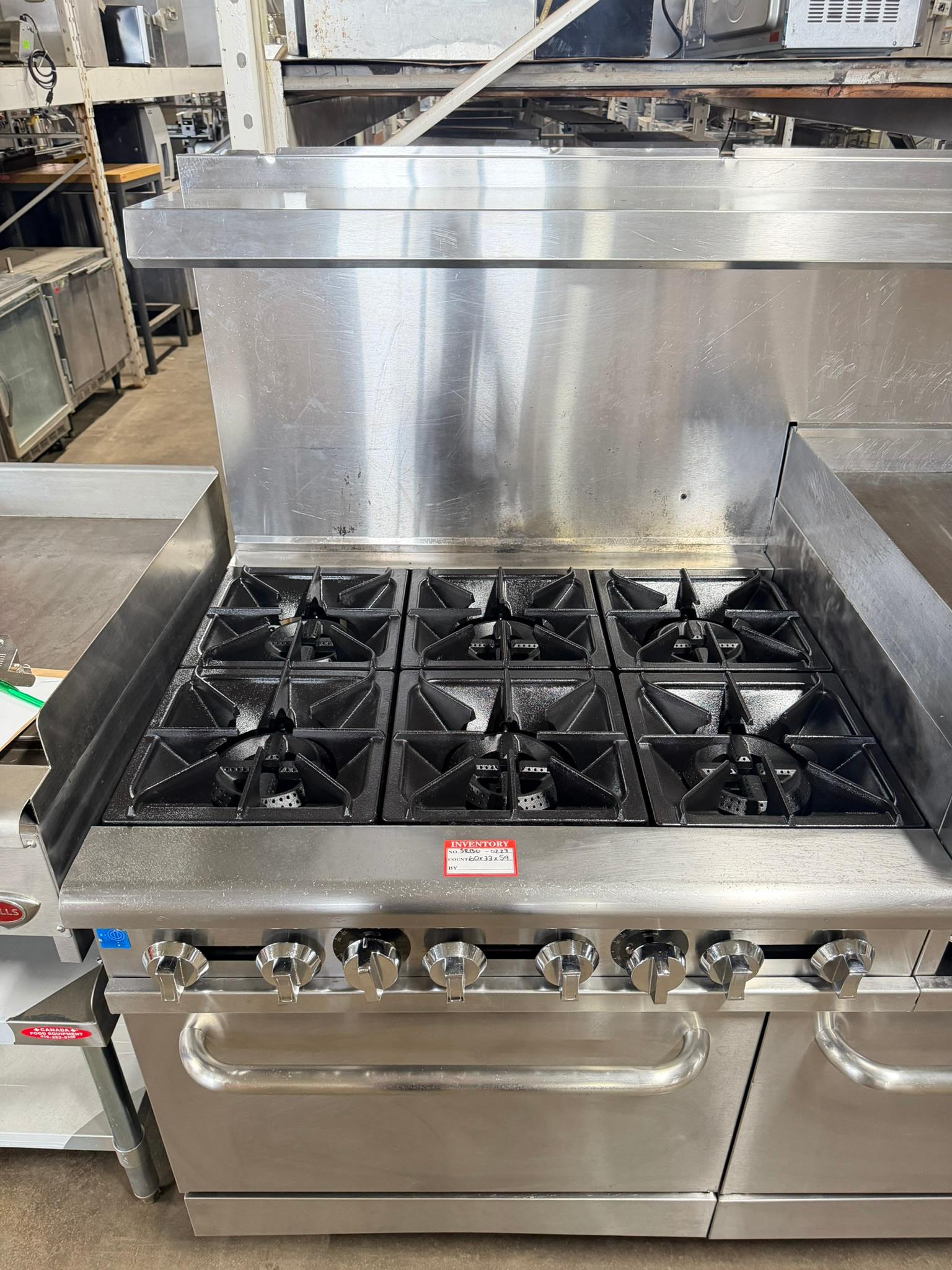 Turbo Range, 60" Range with 6 Burners & 24" Griddle top & Oven (TR-R60-GS24-6B-J) REFURBISHED CFE-0130