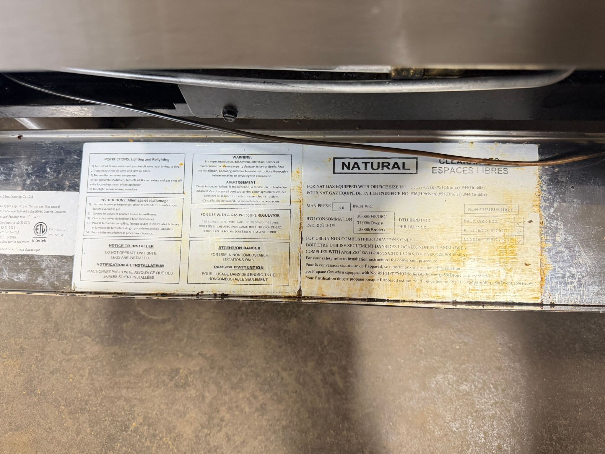 Turbo Range, 60" Range with 6 Burners & 24" Griddle top & Oven (TR-R60-GS24-6B-J) REFURBISHED CFE-0130