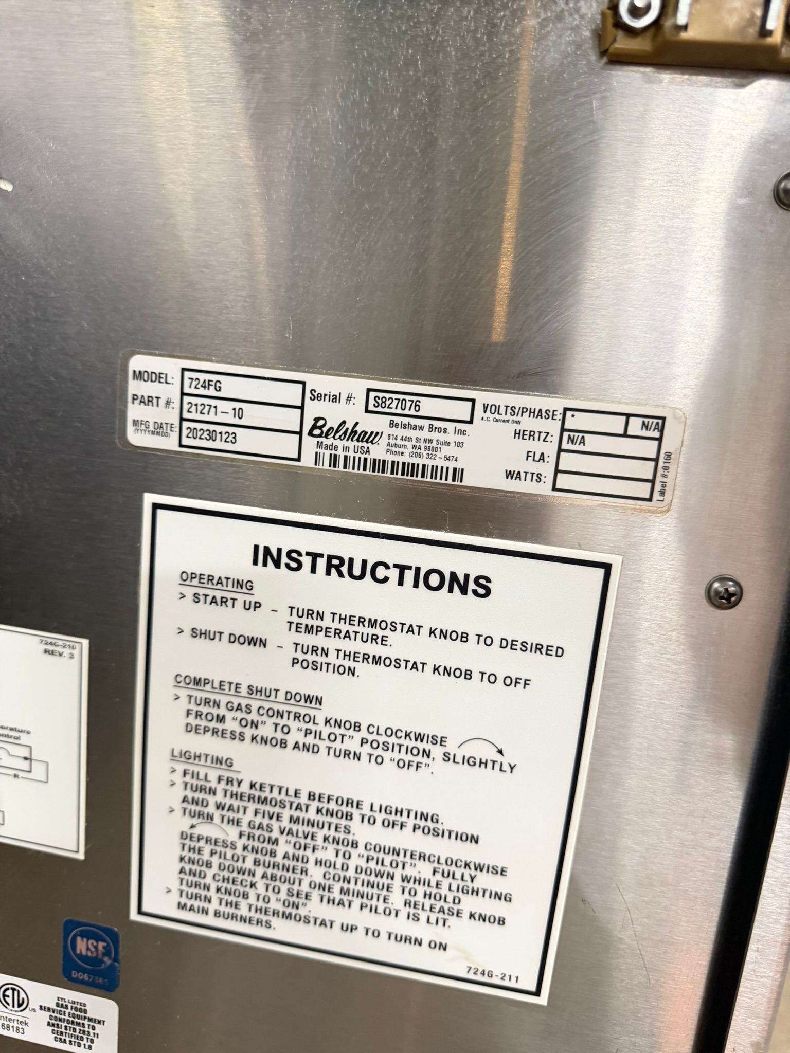 New Belshaw 724FG Donut Fryer *No filter system* REFURBISHED CFE-0141 New Belshaw 724FG Donut Fryer *No filter system* REFURBISHED CFE-0141