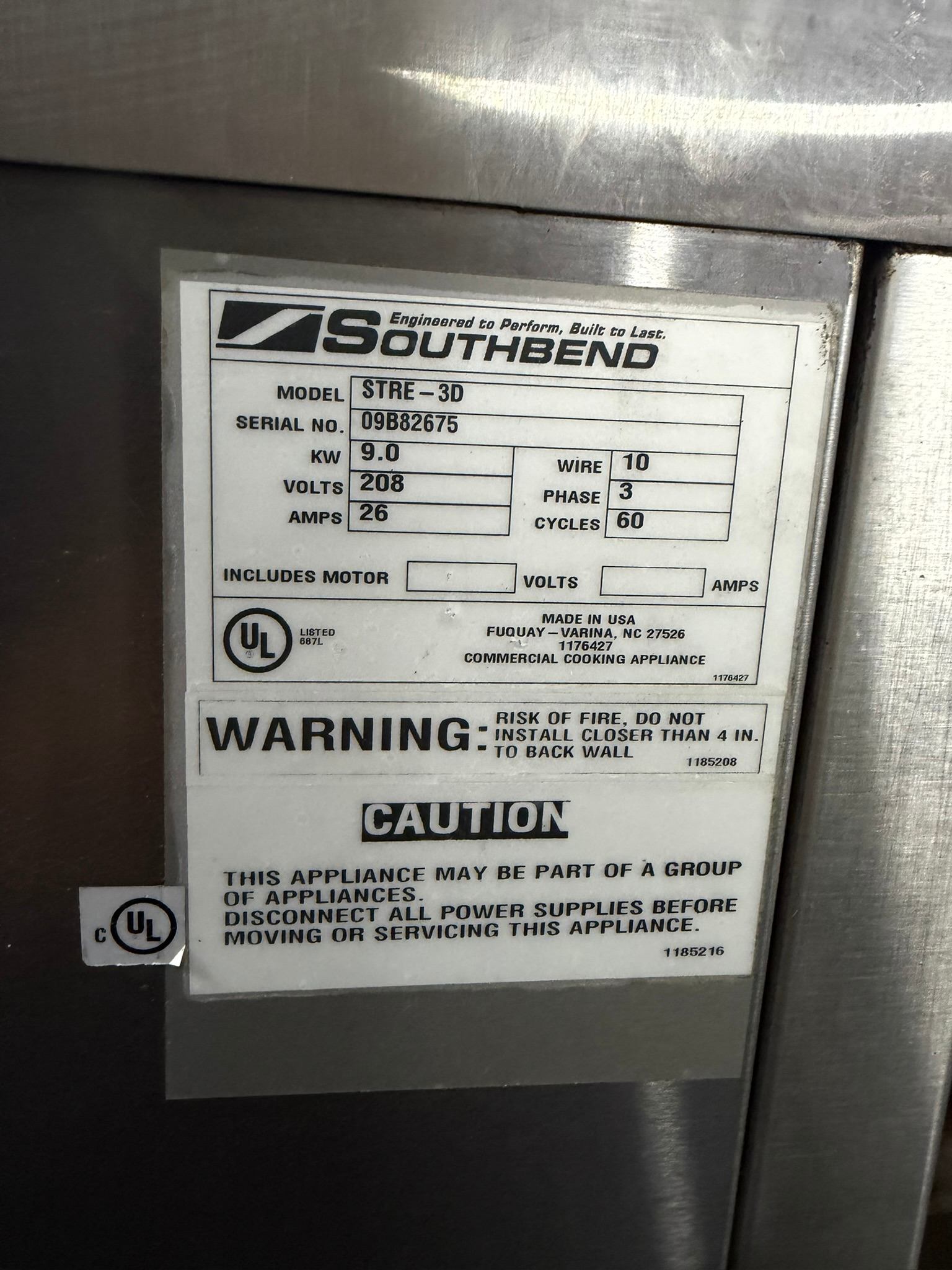 Electric Southbend STRE-3D Steamer REFURBISHED CFE-0034 Electric Southbend STRE-3D Steamer REFURBISHED CFE-0034