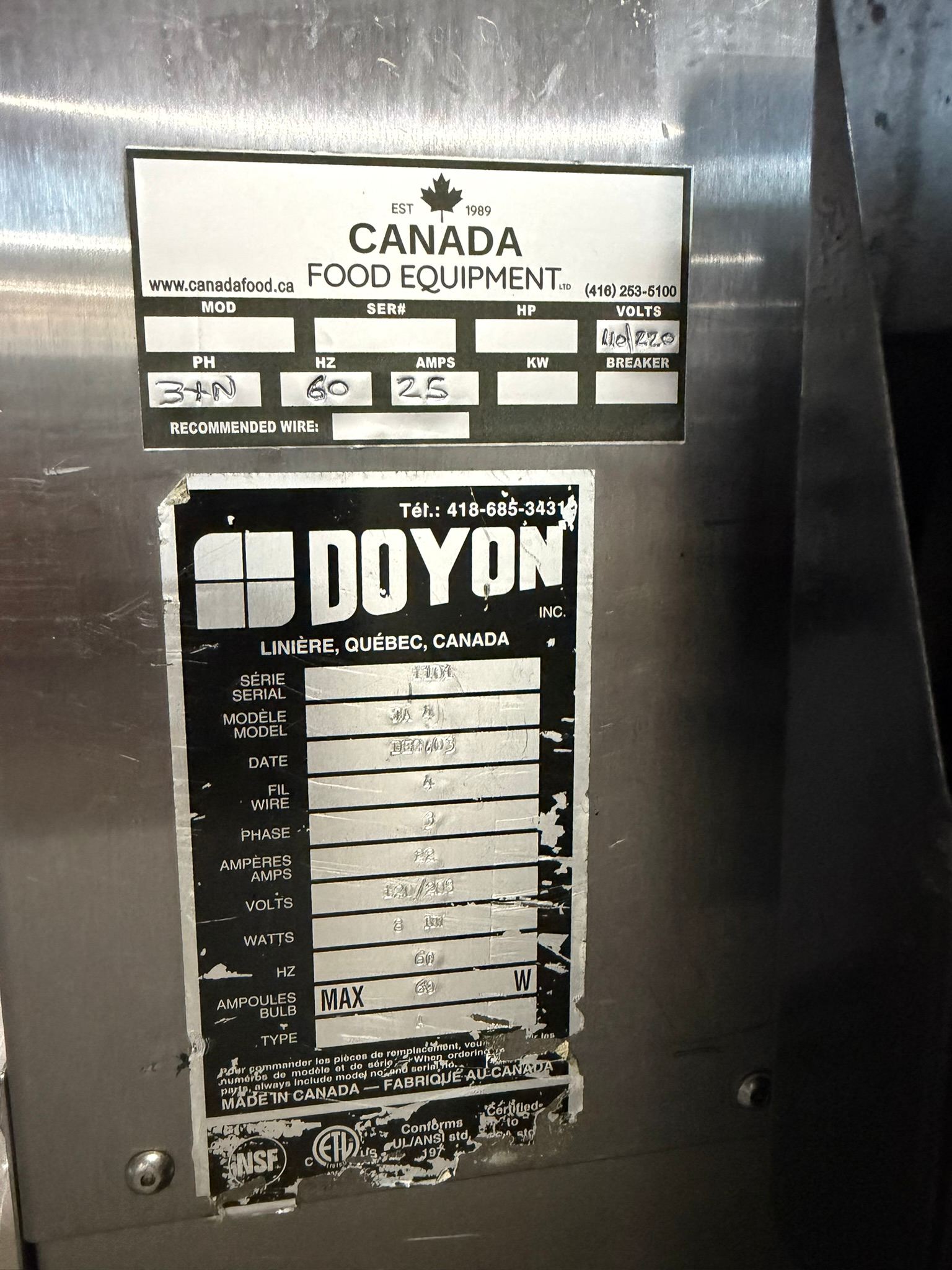 Doyon JA4 27.5" Electric Jet-Air Oven (No stand) REFURBISHED - CFE-0077 Doyon JA4 27.5" Electric Jet-Air Oven (No stand) REFURBISHED - CFE-0077