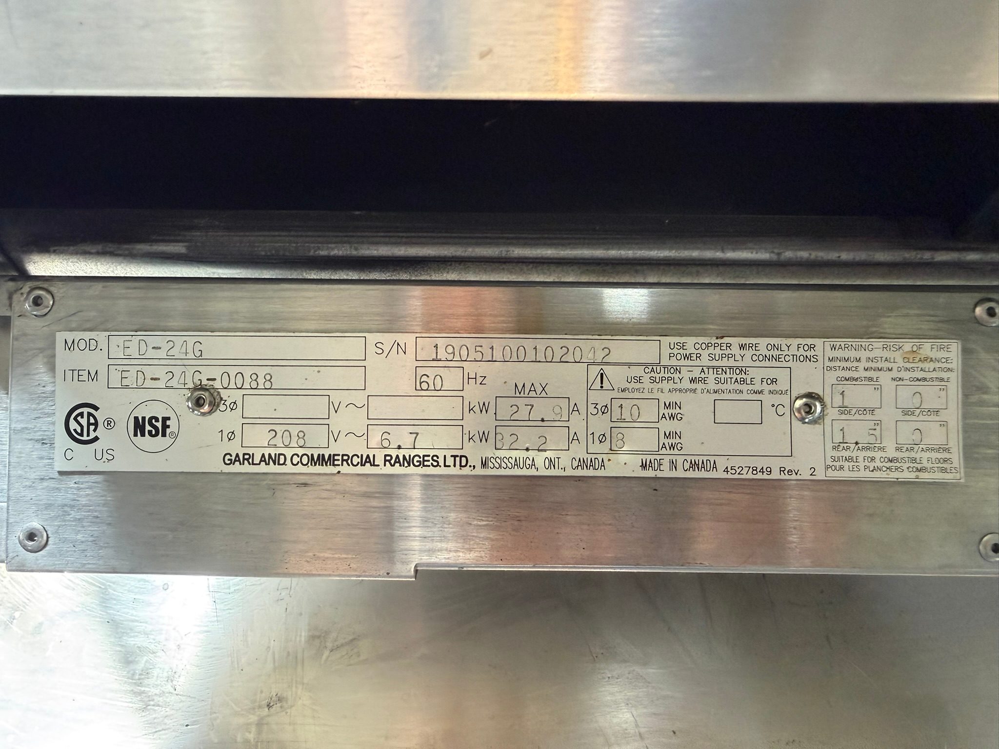 Garland ED-24G Designer Series 24" Countertop Electric Griddle - 208V / 1 Ph / 6.7 kW REFURBISHED CFE-0117 Garland ED-24G Designer Series 24" Countertop Electric Griddle - 208V / 1 Ph / 6.7 kW REFURBISHED CFE-0117