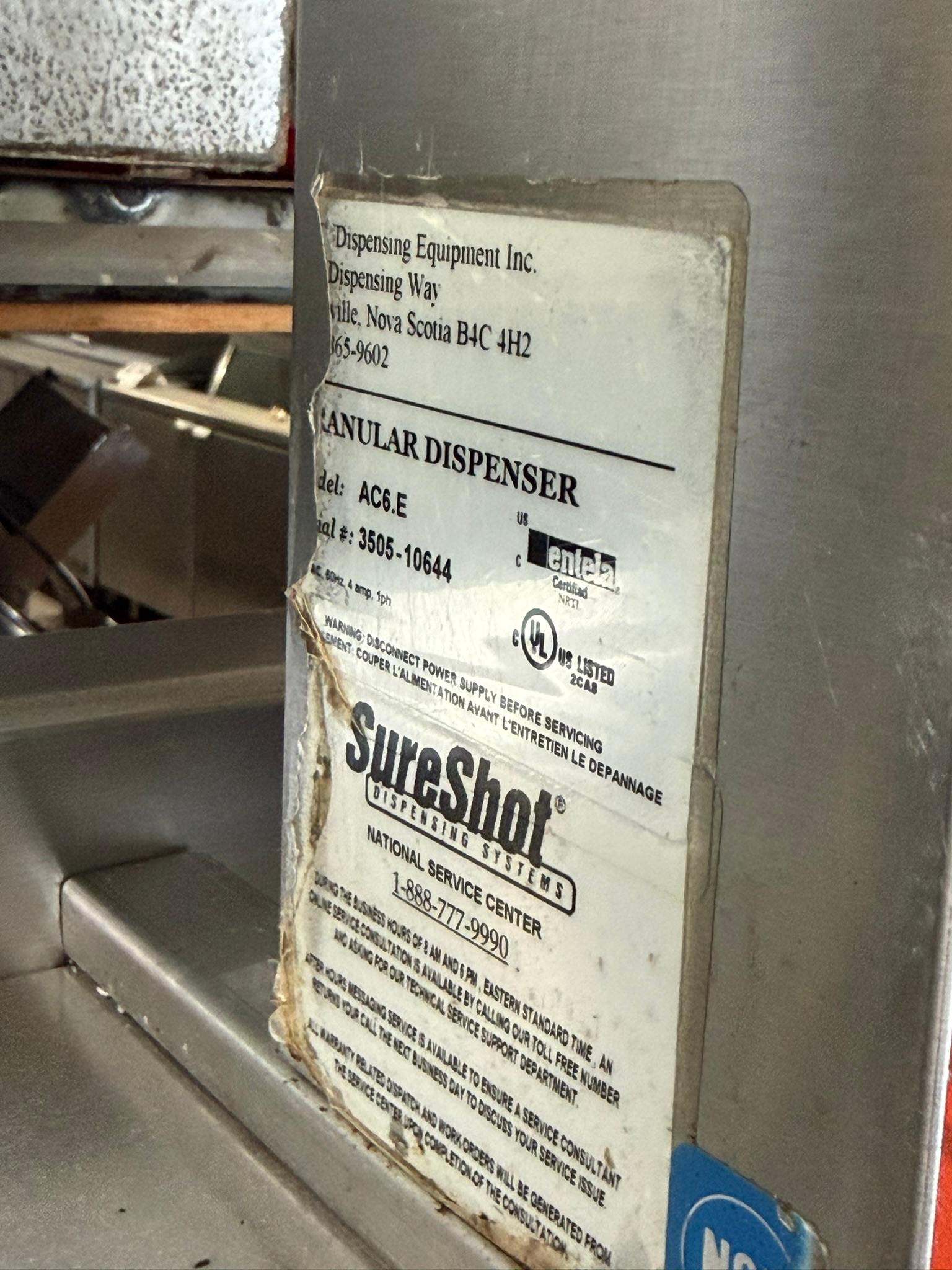 Sureshot Portion Control Sugar Dispenser with 6 lb Hopper AC6.E-15REFURBISHED CFE-0128 Sureshot Portion Control Sugar Dispenser with 6 lb Hopper AC6.E-15REFURBISHED CFE-0128