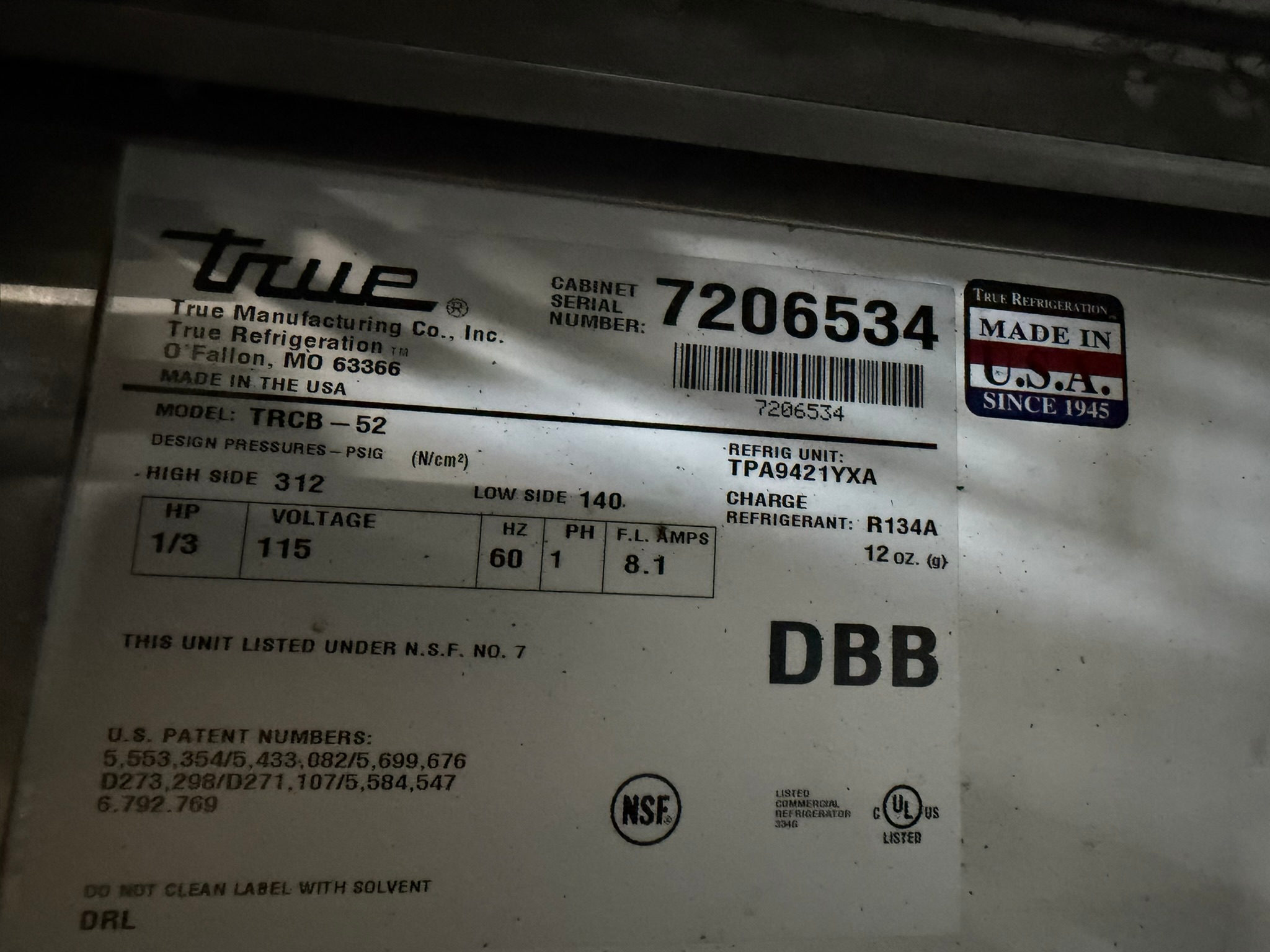 True TRCB-52-HC Refrigerated 52" Chef Base - Fits 4" Deep Pans REFURBISHED CFE-0133