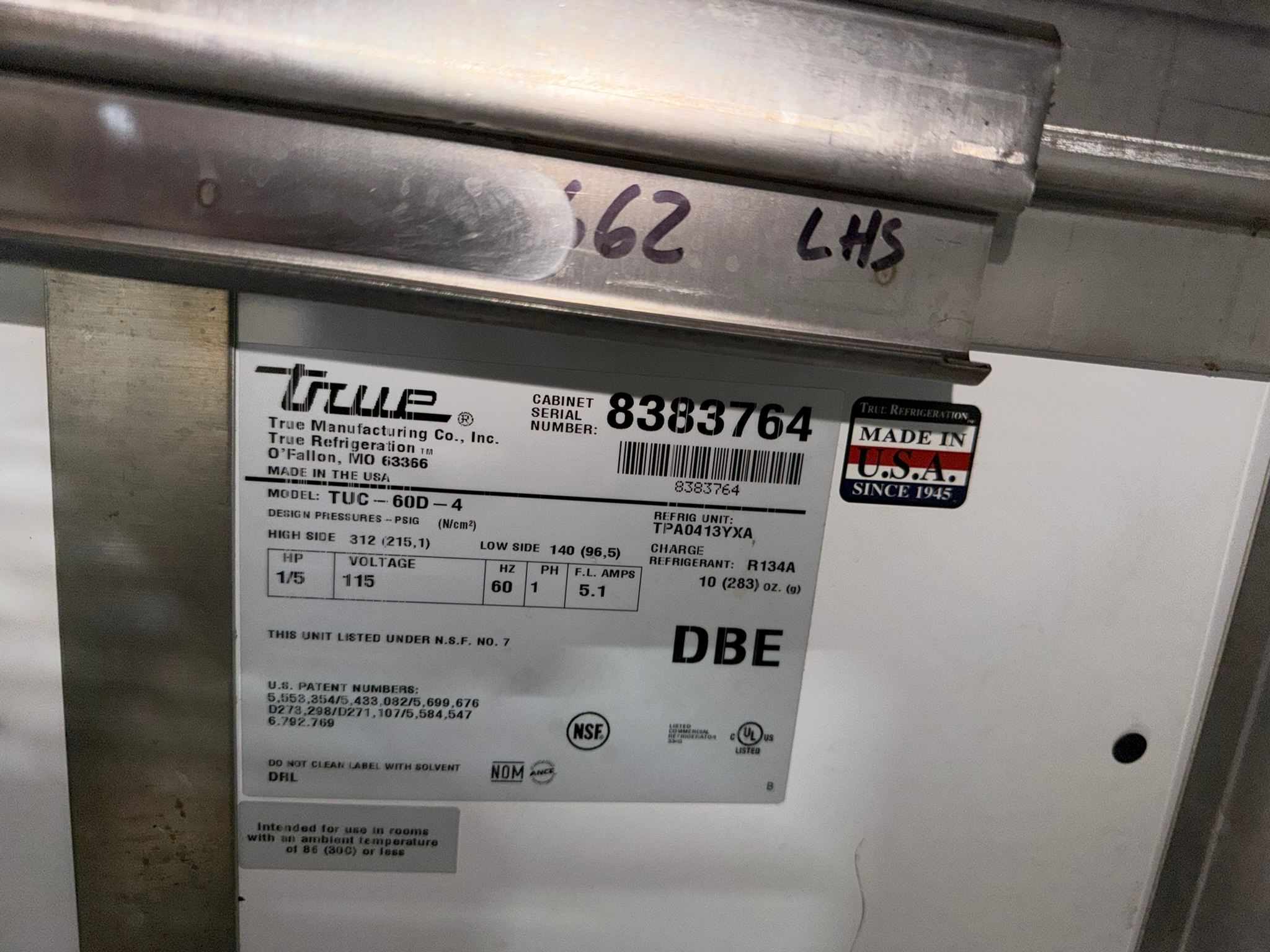 True TUC-60D-4-HC 60" 4-Drawer Undercounter Refrigerator REFURBISHED CFE-0143