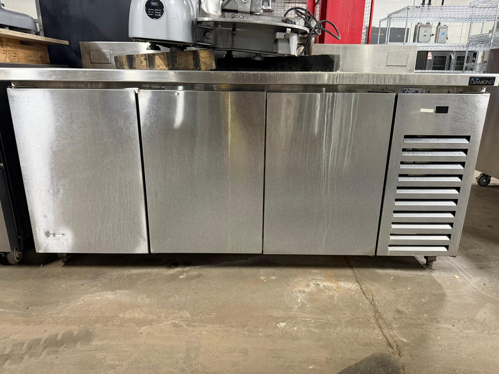Custom Diamond RL-3072-SC Commercial stainless steel refrigerated prep cabinet REFURBISHED CFE-0168