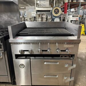 Imperial IRB-36 36" Radiant Gas Charbroiler with Chef Base REFURBISHED CFE-0181