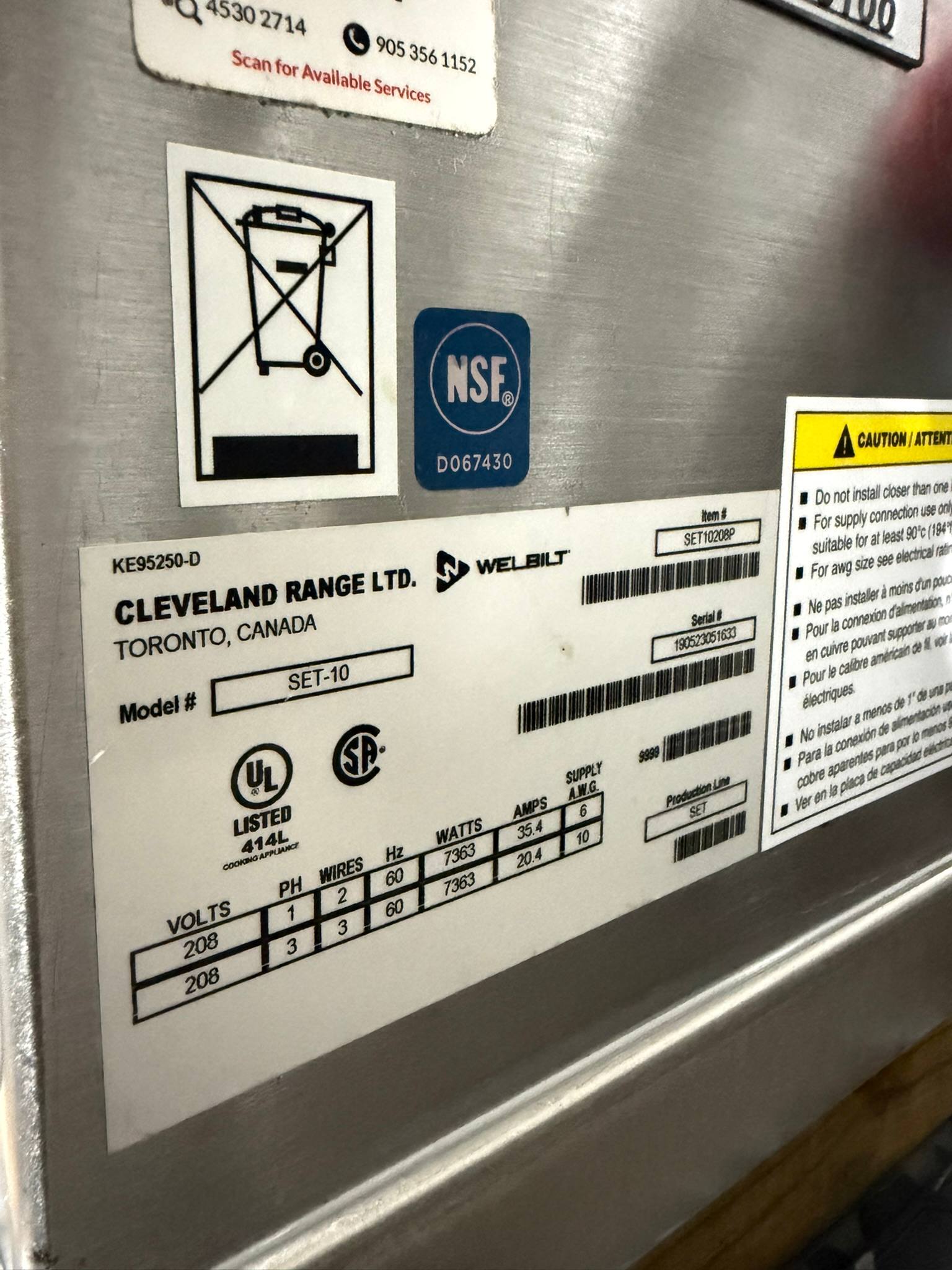 Cleveland SET10 Countertop 10 Gallon Tilt Skillet, Electric REFURBISHED CFE-0284 Cleveland SET10 Countertop 10 Gallon Tilt Skillet, Electric REFURBISHED CFE-0284