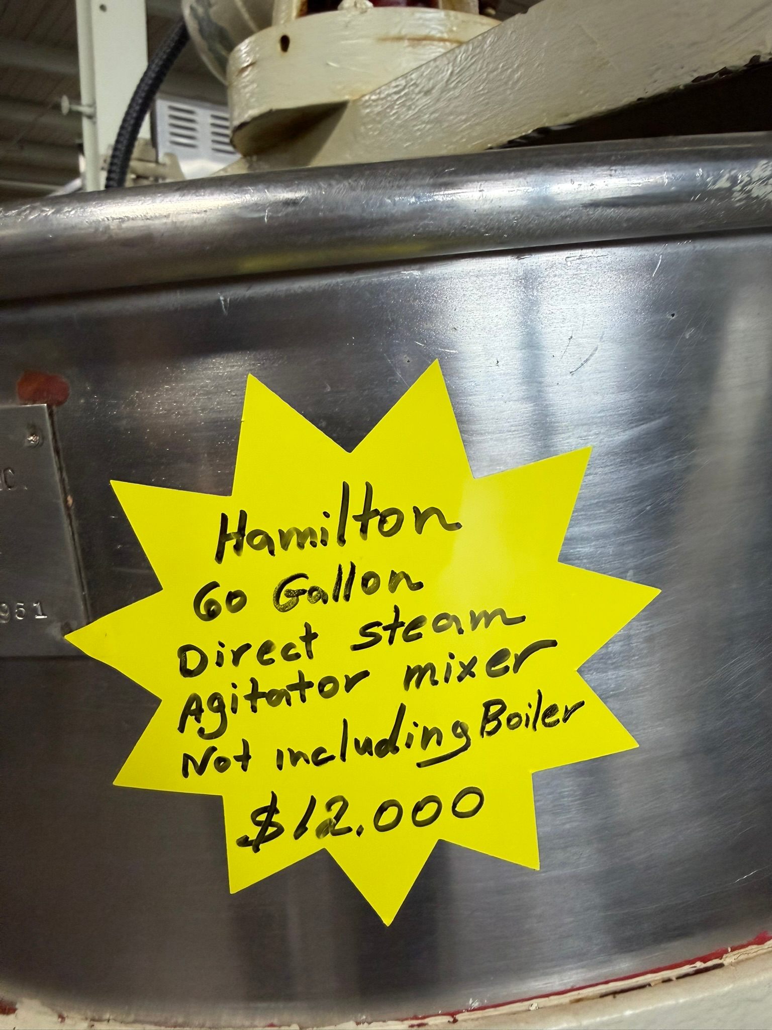 Commercial Hamilton style 30-gallon jacketed direct steam mixing kettle REFURBISHED CFE-0294