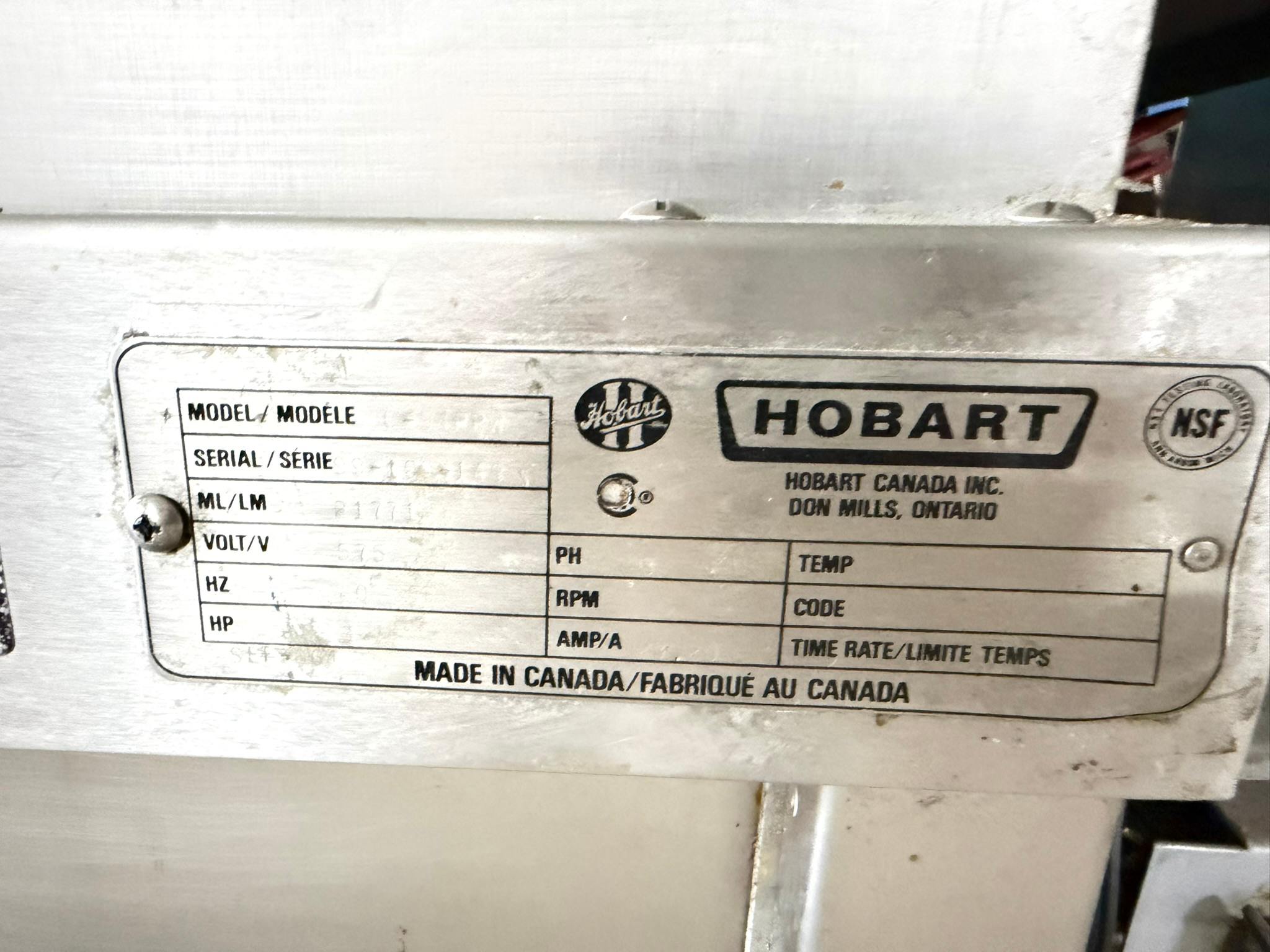Hobart CRS66 High-capacity, flight-type commercial dishwasher capable of washing up to 202 racks per hour REFURBISHED CFE-0326