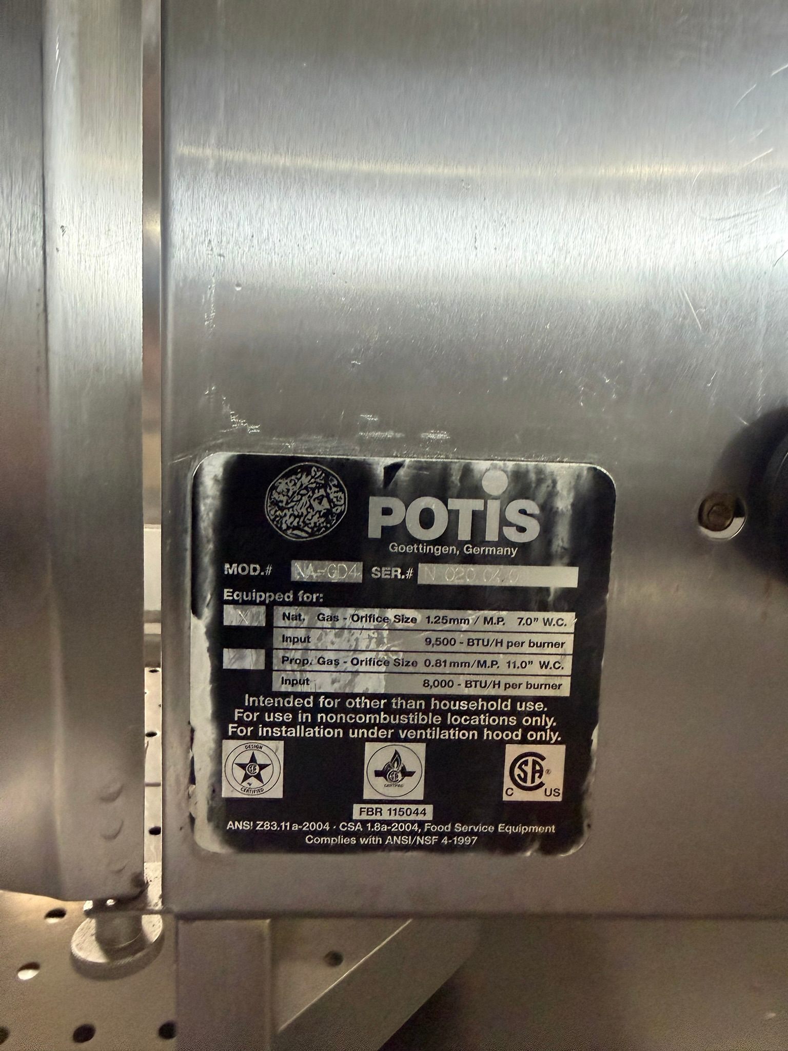 Potis Shawarma 20″ Machine Natural Gas – GD4 REFURBISHED CFE-0145