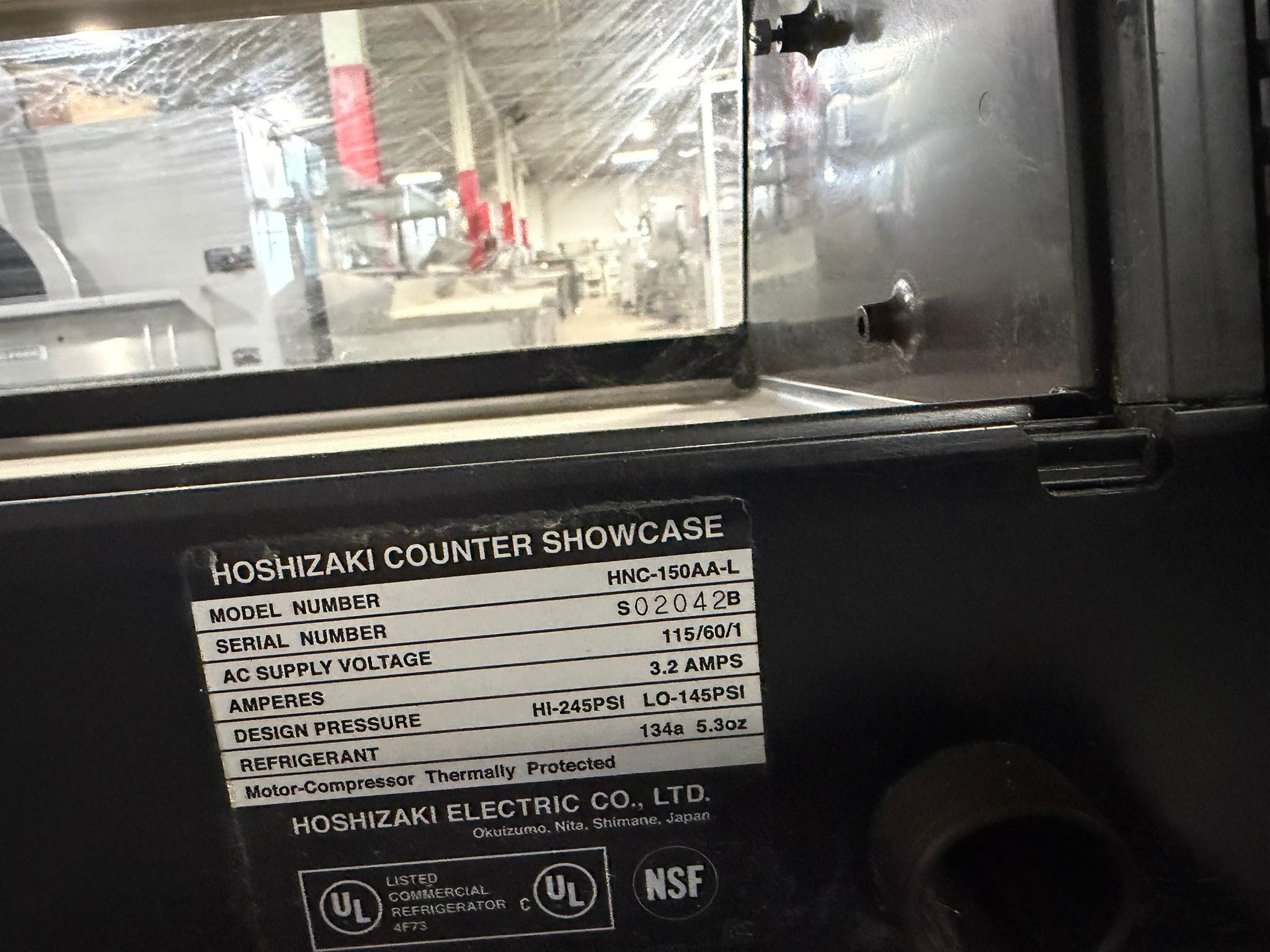 Hoshizaki Refrigerator, Left Side Condenser Display Case, Half Glass Doors REFURBISHED CFE-0156