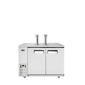 Atosa MKC58 58" 2-Keg Stainless Steel Direct Draw Keg Cooler With 2 Double Taps