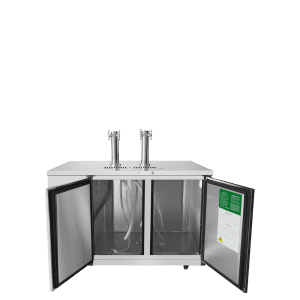 Atosa MKC58 58" 2-Keg Stainless Steel Direct Draw Keg Cooler With 2 Double Taps