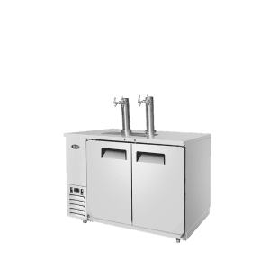 Atosa MKC58 58" 2-Keg Stainless Steel Direct Draw Keg Cooler With 2 Double Taps