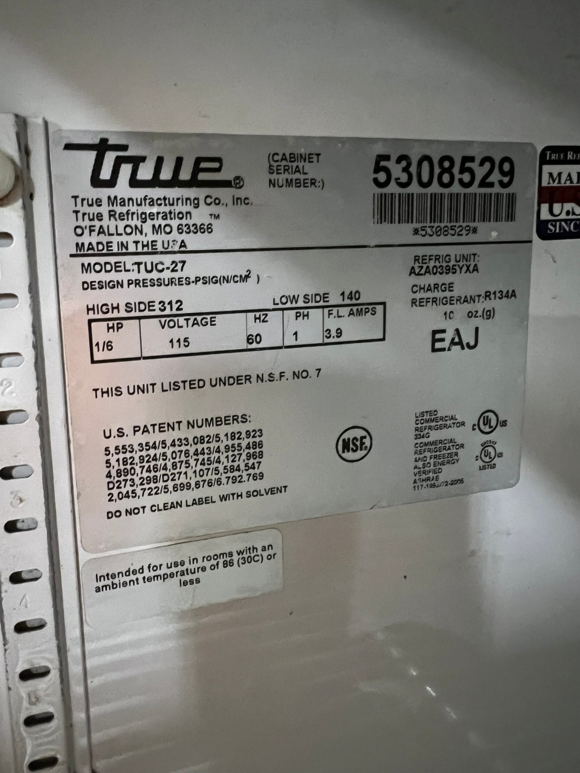 True TUC-27 Undercounter Refrigerator 27" REFURBISHED CFE-0160 True TUC-27 Undercounter Refrigerator 27" REFURBISHED CFE-0160