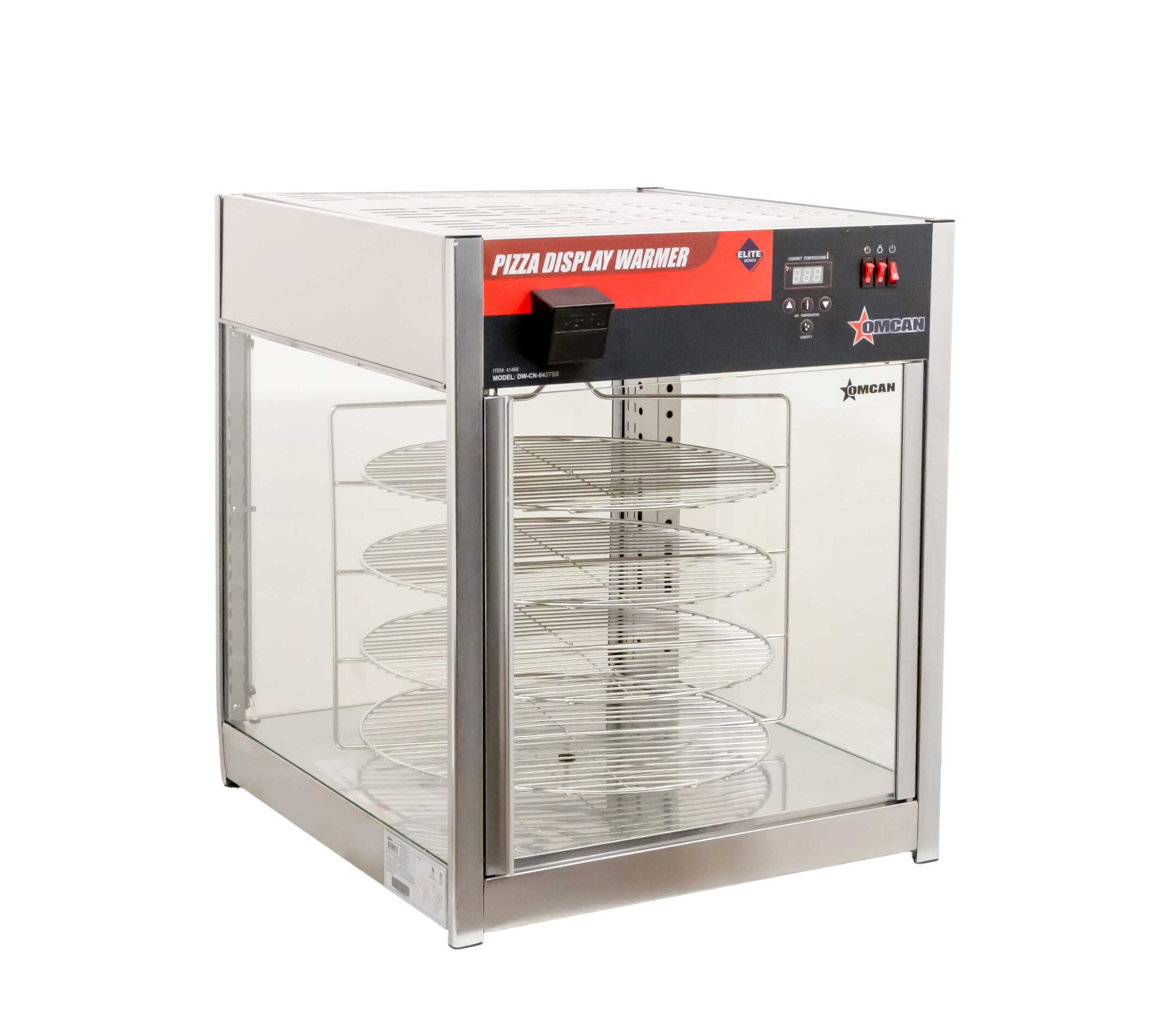 Omcan 4-Tier 18” Revolving Pizza Display Warmer w/ Humidity - 41468